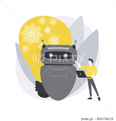 Augmented intelligence abstract concept vector illustration. 80678819