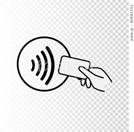 Contactless NFC wireless pay sign logo. Credit card nfc payment vector concept. 80683352