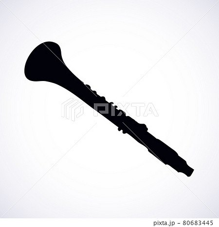Vector line drawing clarinet 80683445