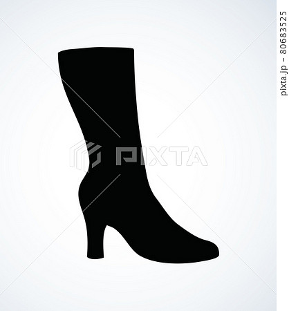 Women's boots with heels. Vector drawing 80683525