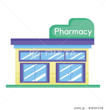 Isolated flat pharmacy store icon 80684508