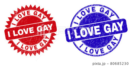 I LOVE GAY Round and Rosette Stamps with Unclean Surface I LOVE GAY Round and Rosette Stamps with Unclean Surface 80685230