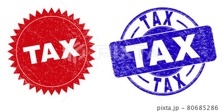 TAX Rounded and Rosette Stamps with Unclean Texture 80685286