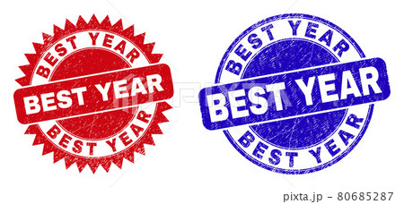 BEST YEAR Round and Rosette Stamps with Unclean Style 80685287