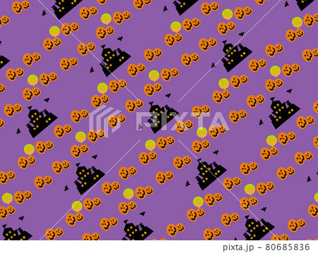 ハロウィン紫色の背景パターン 80685836