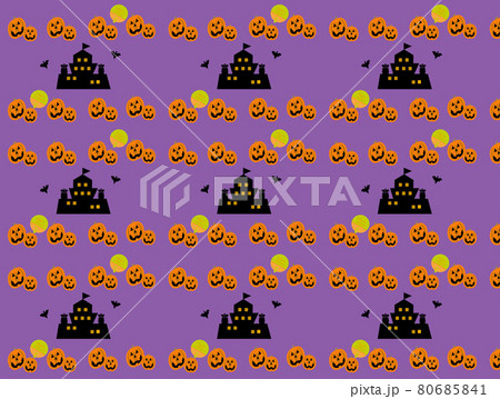 ハロウィン紫色の背景パターン 80685841