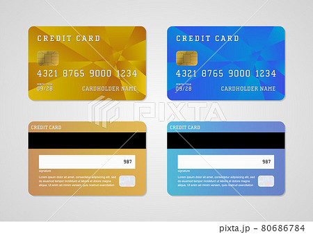 複数のクレジットカードがセットになったイラスト素材(ベクターあり) 80686784