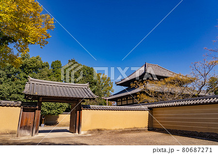奈良県奈良市　東大寺戒壇堂の土塀と門 80687271