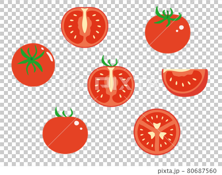 Illustration set of tomatoes 80687560