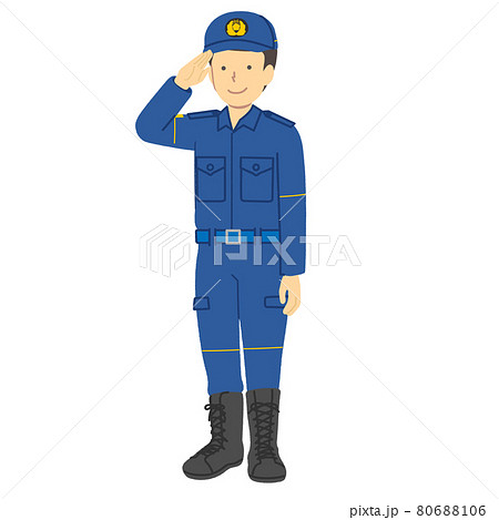 警察官の男性 ： 警察出動服のイラスト素材 [80688106] - PIXTA