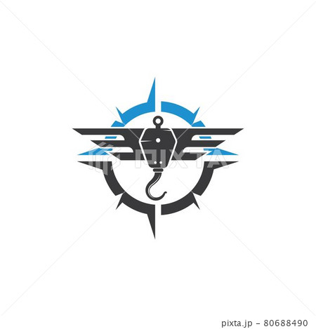 crane hook compass vector icon of online tow truck illustration  design 80688490