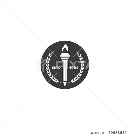 education pencil  torch icon  illustration vector 80688686