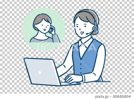 笑顔で顧客と会話をする女性オペレーター 笑顔で顧客と会話をする女性オペレーター 80688804