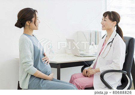 妊婦を診察する医師 妊婦を診察する医師 80688826