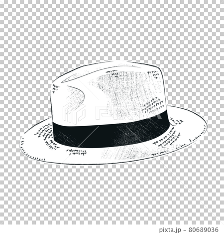 Hand-drawn sketch style illustration of Panama hat 80689036
