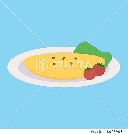 シンプルでかわいいオムレツのイラストのイラスト素材 シンプルでかわいいオムレツのイラストのイラスト素材