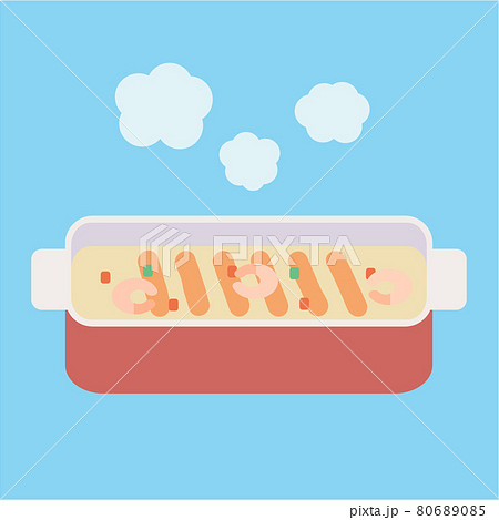 シンプルでかわいい熱々のグラタンのイラスト 80689085