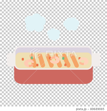 シンプルでかわいい熱々のグラタンのイラスト 80689085