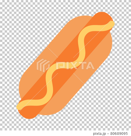 シンプルでかわいいホットドッグのイラスト 80689095
