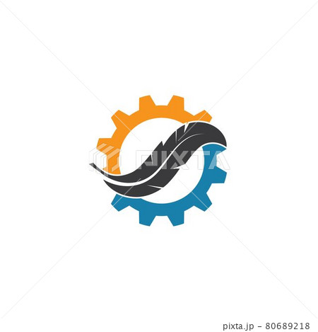 feather gear  icon illustration vector template 80689218
