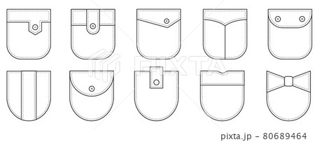 Patch pocket. Set of uniform patch pockets - Stock Illustration  [80689464] - PIXTA