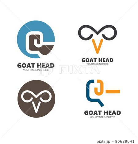abstract Goat head  icon vector illustrtion 80689641