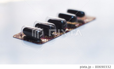 Herbal pills capsule with healthy medical plant abstract healing healthy 80690332