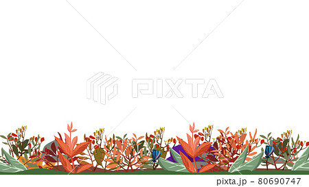 가을 이미지의 꽃 프레임 - 스톡일러스트 [80690747] - Pixta