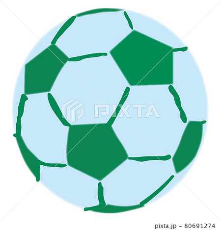 緑色の模様のサッカーボール1つのイラスト素材