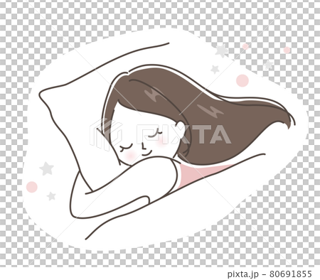 気持ち良さそうに眠る女性 気持ち良さそうに眠る女性 80691855