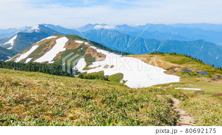 初夏の巻機山登山（井戸尾根コース）：前巻機山～巻機山の風景 80692175