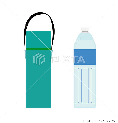 水筒と水が入ったペットボトルのベクターイラストのイラスト素材