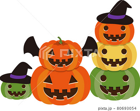 ハロウィン かぼちゃ セットのイラスト素材 [80693054] - PIXTA