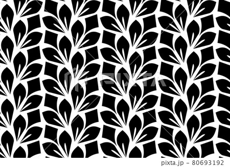 Flower geometric pattern. Seamless vector background. White and black ornament 80693192