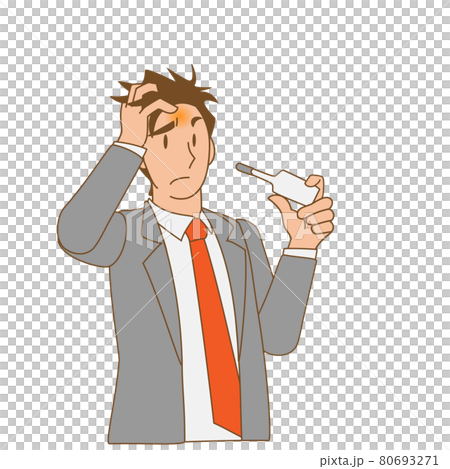 体温を測るビジネスマンのイラスト 体温を測るビジネスマンのイラスト 80693271