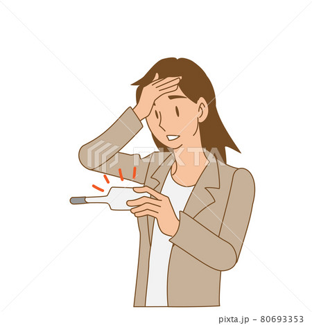 体温を測るビジネスウーマンのイラスト 80693353