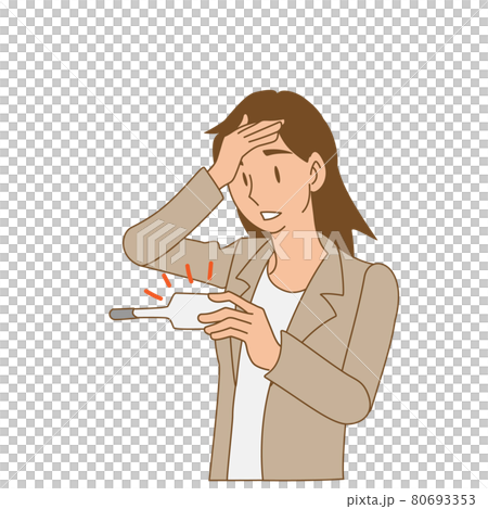 体温を測るビジネスウーマンのイラスト 80693353