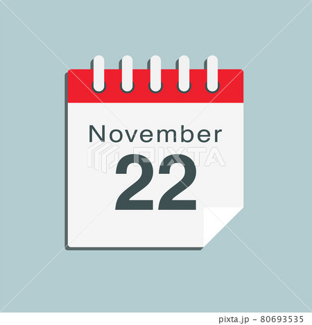Icon day date 22 November, template calendar page 80693535