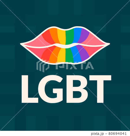 silhouette of lips with lgbt community flag silhouette of lips with lgbt community flag 80694041