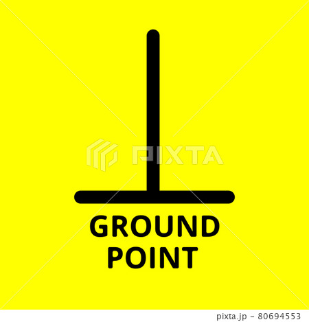 Ground icon, sign. Electrical symbol isolated on yellow background. ESD, EPA. Common ground point. Electrostatic protected area. Vector Illustration. EPS10. Ground icon, sign. Electrical symbol isolated on yellow background. ESD, EPA. Common ground point. Electrostatic protected area. Vector Illustration. EPS10. 80694553