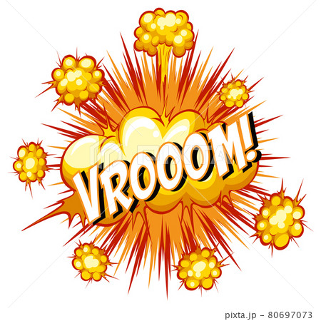 Comic speech bubble with vroom text 80697073