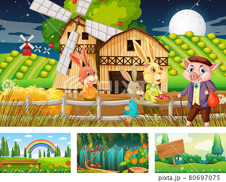 Four different nature horizontal scene 80697075