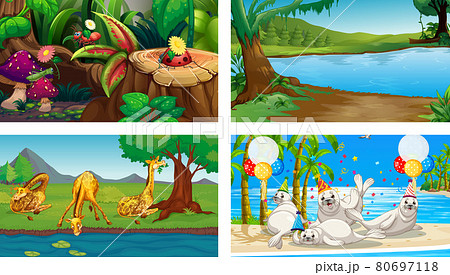 Four different nature horizontal scene Four different nature horizontal scene 80697118