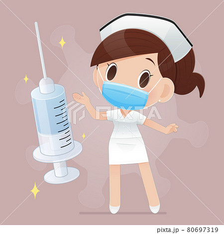 Cartoon nurse recommended vaccinations - Stock Illustration [80697319] -  PIXTA