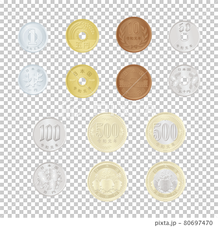 日本錢(硬幣)的插圖集 日本錢(硬幣)的插圖集 80697470
