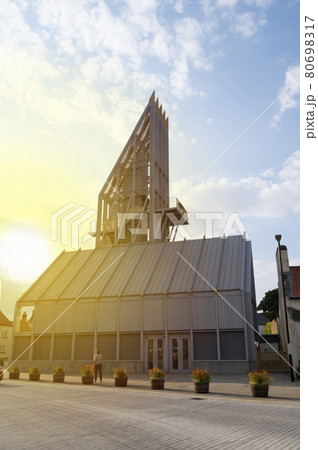 Bishop, Auckland, U.K. 27 July, 2021. Bishop Auckland. Nrth of United Kingdom. Beautiful modern buildings architecture. 80698317