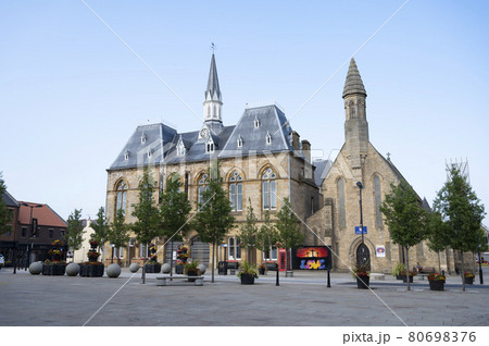 Bishop, Auckland, U.K. 27 July, 2021. Bishop Auckland town hall. Nrth of United Kingdom, popular town to visit. Beautiful old british buildings. Bishop, Auckland, U.K. 27 July, 2021. Bishop Auckland town hall. Nrth of United Kingdom, popular town to visit. Beautiful old british buildings. 80698376