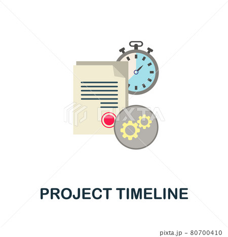 Project Timeline flat icon. Simple sign from crowdfunding collection. Creative Project Timeline icon illustration for web design, infographics and more 80700410