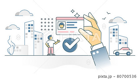 License ID card as valid identity identification document outline concept 80700536