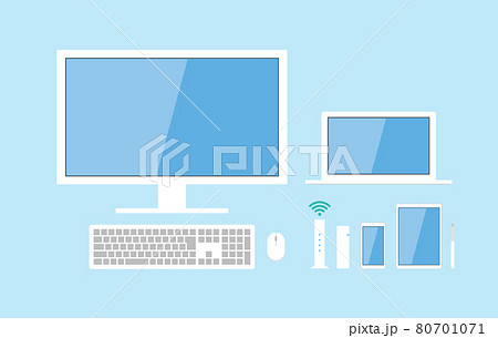PC スマホ タブレット 電子機器 セット 白 80701071